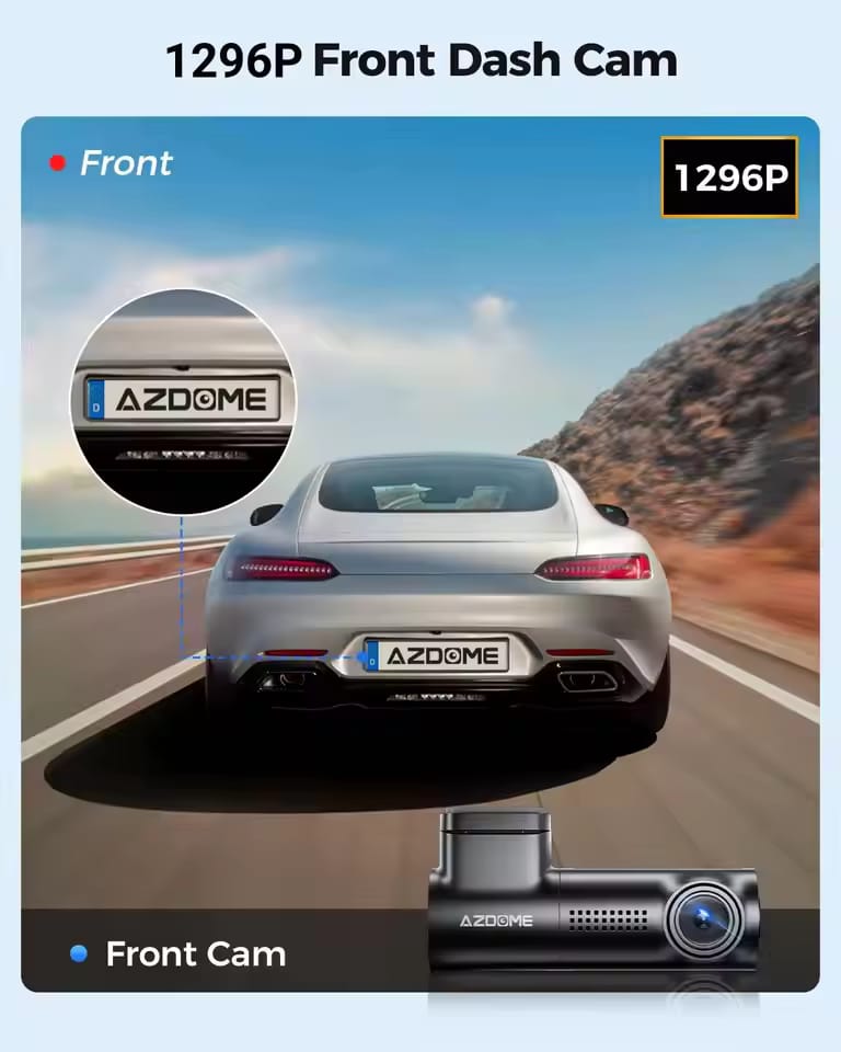 AZDOME Dash Cam M330 1296P Car WiFi Camera