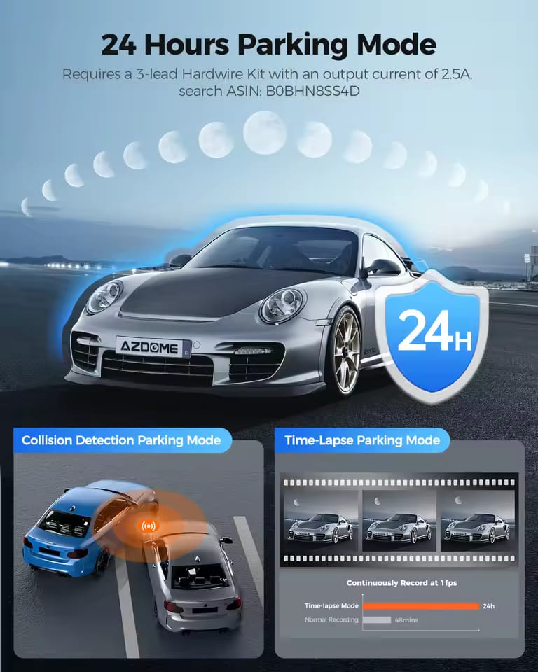 AZDOME Dash Cam M330 1296P Car WiFi Camera