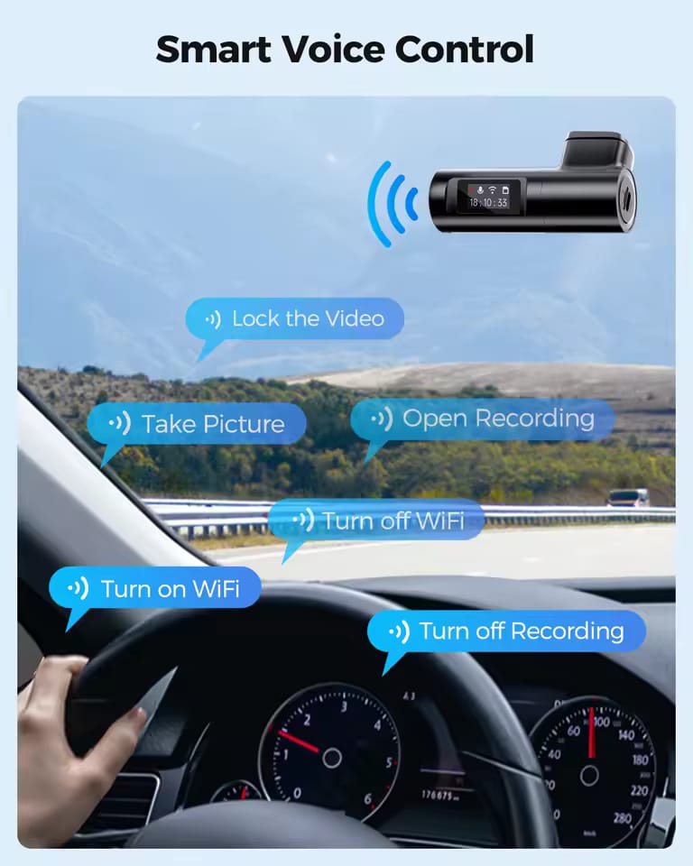 AZDOME Dash Cam M330 1296P Car WiFi Camera